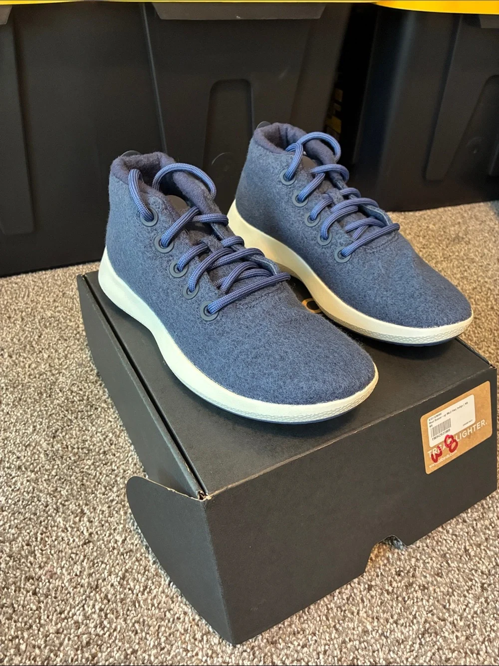 allbirds Women's Navy Wool Runner-Up Mid Sneakers